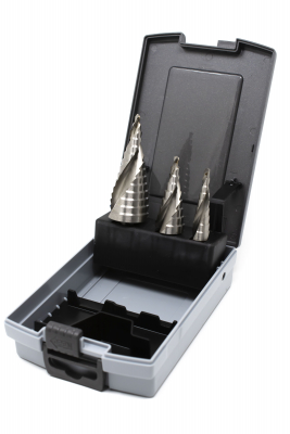 3 PIECE STEP DRILL SET SP/FL 4-12,4-20,4-30mm